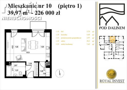 Kawalerka na sprzedaż Myślenice 40m2 Foto 6