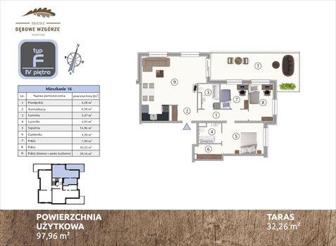 Mieszkanie czteropokojowe na sprzedaż Grudziądz 98m2 Foto 2