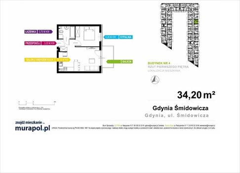 Mieszkanie dwupokojowe na sprzedaż Gdynia, Oksywie, Nasypowa 34m2 Foto 6