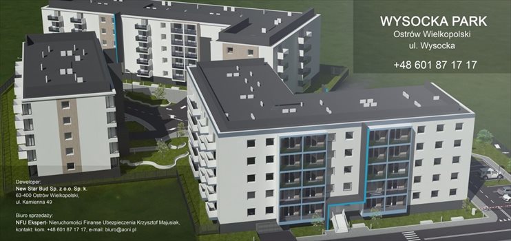 Mieszkanie dwupokojowe na sprzedaż Ostrów Wielkopolski, Wysocka 42m2 Foto 2
