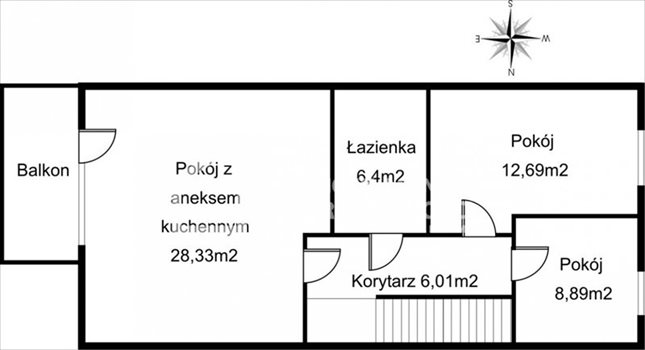 Mieszkanie trzypokojowe na sprzedaż Chojnice, Grunowo 63m2 Foto 3