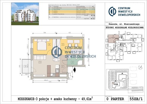 Mieszkanie trzypokojowe na sprzedaż Rzeszów, Zalesie, Henryka Wieniawskiego 46m2 Foto 5