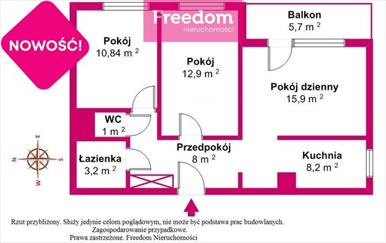 Mieszkanie trzypokojowe na wynajem Opole, Batalionu "Zośka" 60m2 Foto 11