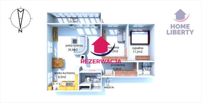 Mieszkanie trzypokojowe na sprzedaż Olsztyn, Jaroty, Immanuela Kanta 73m2 Foto 5