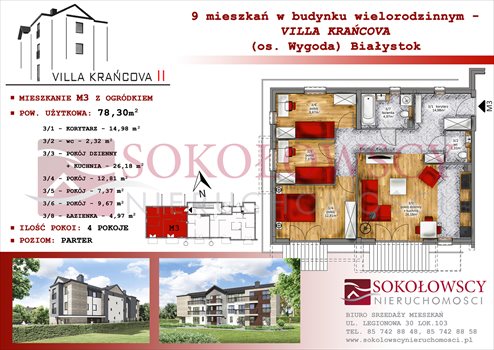 Mieszkanie czteropokojowe na sprzedaż Białystok, Wygoda, Krańcowa 86m2 Foto 2