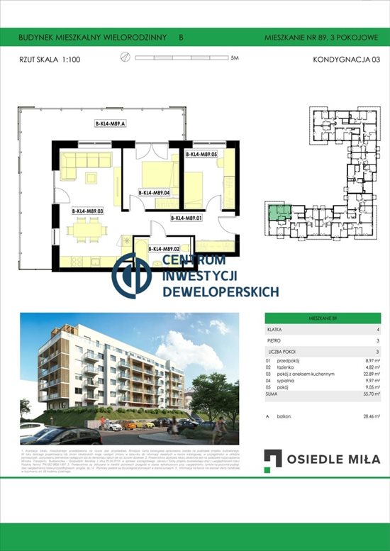 Mieszkanie trzypokojowe na sprzedaż Rzeszów, Miła 56m2 Foto 5