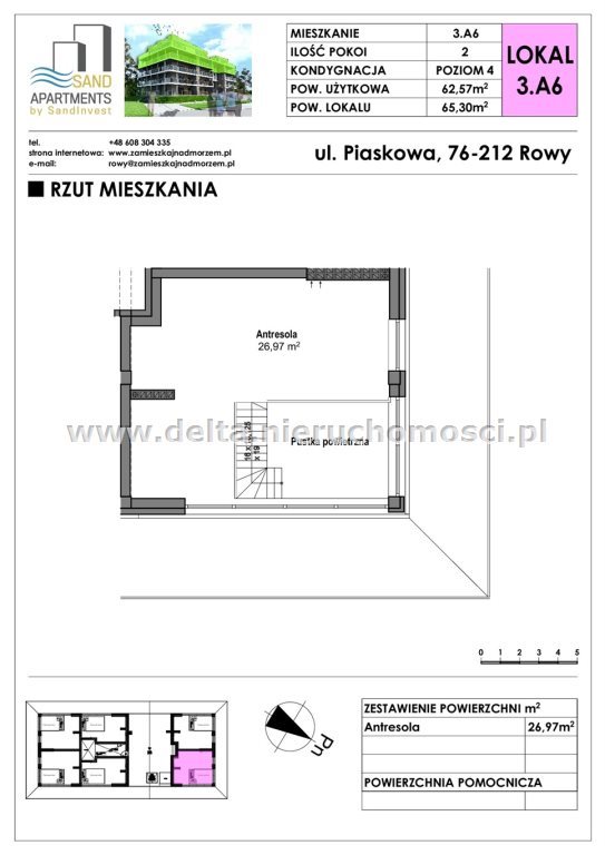 Mieszkanie dwupokojowe na sprzedaż Rowy 63m2 Foto 7