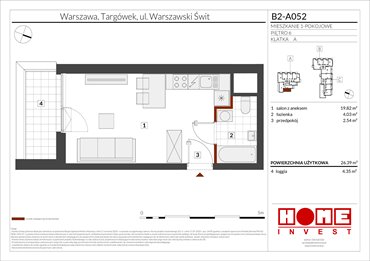 rzut mieszkanie na sprzedaż 26m2 mieszkanie Warszawa, Targówek, ul. Warszawski Świt 12