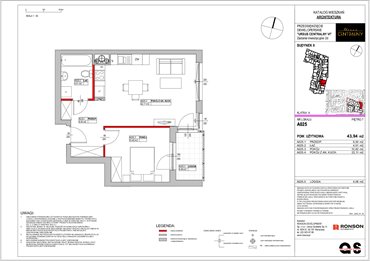 rzut mieszkanie na sprzedaż 44m2 mieszkanie Warszawa, Ursus, ul. Gierdziejewskiego 23