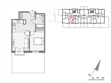 rzut mieszkanie na sprzedaż 42m2 mieszkanie Kraków, ul.Glogera 9,11