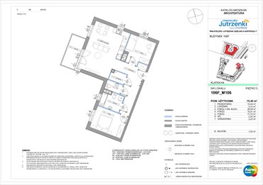 rzut mieszkanie na sprzedaż 70m2 mieszkanie Warszawa, Włochy, Jutrzenki 106F
