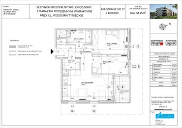 rzut mieszkanie na sprzedaż 54m2 mieszkanie Kraków, Dębniki, Podgórki Tynieckie