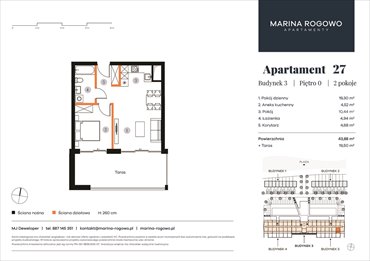 rzut mieszkanie na sprzedaż 44m2 mieszkanie Rogowo, Rogowo 65