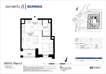 rzut mieszkanie na sprzedaż 31m2 mieszkanie Kraków, Krowodrza, ul. Mazowiecka 21