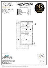 rzut mieszkanie na sprzedaż 44m2 mieszkanie Lublin, CZECHÓW, Kameralna 3