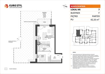 rzut mieszkanie na sprzedaż 42m2 mieszkanie Gdańsk, Warszawska