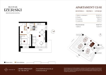 rzut mieszkanie na sprzedaż 45m2 mieszkanie Świeradów Zdrój, Senatoryjna/Szkolna