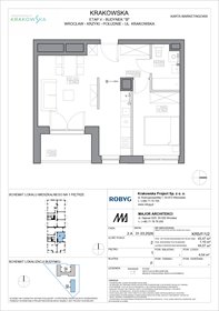 rzut mieszkanie na sprzedaż 43m2 mieszkanie Wrocław, Krzyki, Krakowska 112