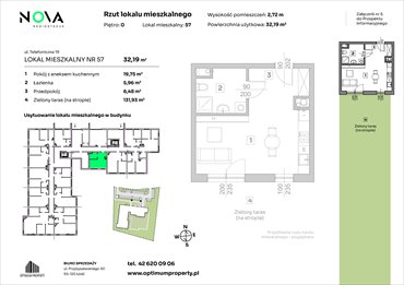 rzut mieszkanie na sprzedaż 32m2 mieszkanie Łódź, Śródmieście, ul. Telefoniczna 19