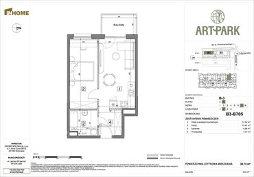rzut mieszkanie na sprzedaż 40m2 mieszkanie Łódź, Polesie, Wołowa 4A