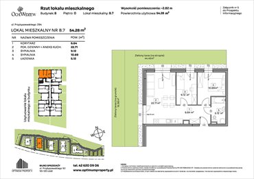 rzut mieszkanie na sprzedaż 54m2 mieszkanie Łódź, Widzew, Przybyszewskiego 292-300