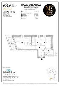rzut mieszkanie na sprzedaż 64m2 mieszkanie Lublin, CZECHÓW, Kameralna 3