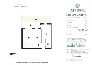 rzut mieszkanie na sprzedaż 59m2 mieszkanie Marcinkowo, Marcinkowo 156