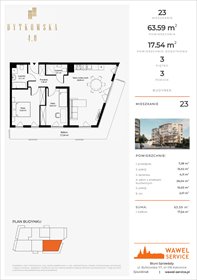 rzut mieszkanie na sprzedaż 64m2 mieszkanie Katowice, Bytkowska