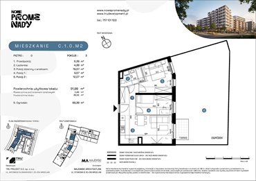 rzut mieszkanie na sprzedaż 52m2 mieszkanie Wrocław, Kleczków, ul. Czochralskiego/ Miłosza