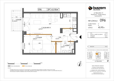 rzut mieszkanie na sprzedaż 46m2 mieszkanie Warszawa, Praga Północ, Kijowska 17