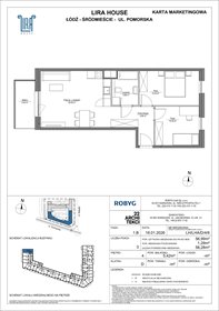 rzut mieszkanie na sprzedaż 57m2 mieszkanie Łódź, Pomorska 108