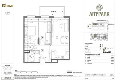 rzut mieszkanie na sprzedaż 61m2 mieszkanie Łódź, Polesie, Wołowa 4A