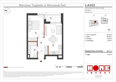rzut mieszkanie na sprzedaż 38m2 mieszkanie Warszawa, Targówek, ul. Warszawski Świt