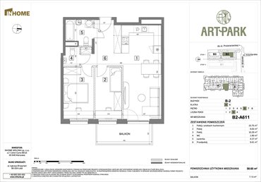 rzut mieszkanie na sprzedaż 59m2 mieszkanie Łódź, Polesie, Wołowa 4A
