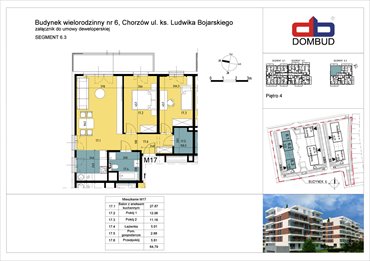 rzut mieszkanie na sprzedaż 65m2 mieszkanie Chorzów, Chorzów Stary, Bojarskiego 8, 10, 12