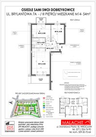 rzut mieszkanie na sprzedaż 54m2 mieszkanie Dobrzykowice, Brylantowa 7A