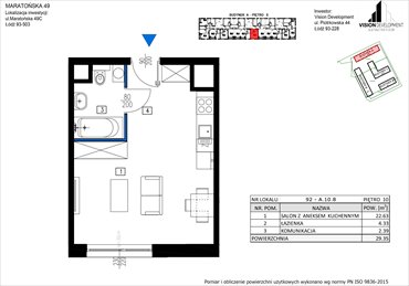 rzut mieszkanie na sprzedaż 29m2 mieszkanie Łódź, Retkinia, Maratońska 49C