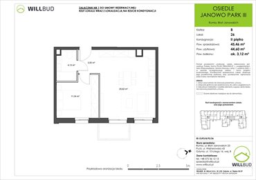 rzut mieszkanie na sprzedaż 45m2 mieszkanie Rumia, Janowo, Błoń Janowskich