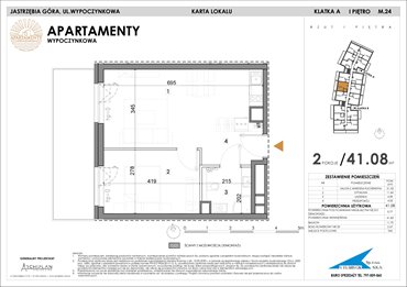 rzut mieszkanie na sprzedaż 41m2 mieszkanie Jastrzębia Góra, Wypoczynkowa