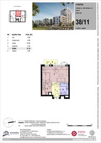 rzut mieszkanie na sprzedaż 32m2 mieszkanie Poznań, Komandoria, Świętego Michała 36