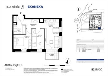 rzut mieszkanie na sprzedaż 49m2 mieszkanie Kraków, Krowodrza, ul. Mazowiecka 21