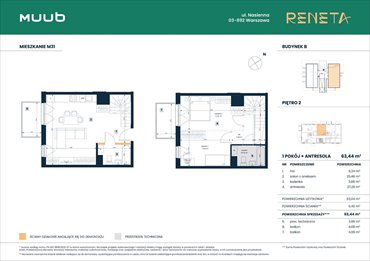 rzut mieszkanie na sprzedaż 63m2 mieszkanie Warszawa, Włochy, Nasienna 11
