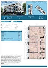 rzut mieszkanie na sprzedaż 85m2 mieszkanie SMARDZEWICE, WODNA