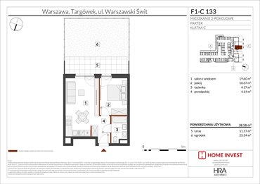 rzut mieszkanie na sprzedaż 39m2 mieszkanie Warszawa, ul. Warszawski Świt