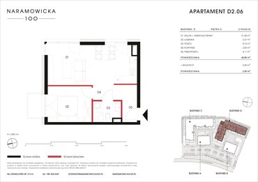 rzut mieszkanie na sprzedaż 41m2 mieszkanie Poznań, Winogrady, Naramowicka 100