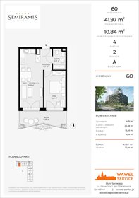 rzut mieszkanie na sprzedaż 42m2 mieszkanie Katowice, Bogucice - Dąbrówka Mała, Wiertnicza 32
