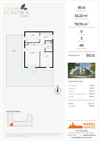 rzut mieszkanie na sprzedaż 52m2 mieszkanie Kraków, Podgórze, Bukowa 65 i 69