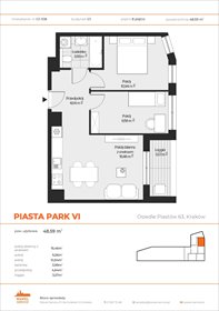 rzut mieszkanie na sprzedaż 49m2 mieszkanie Kraków, Mistrzejowice, Osiedle Piastów 63