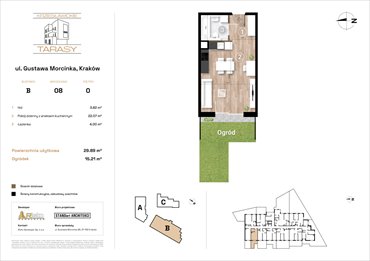 rzut mieszkanie na sprzedaż 30m2 mieszkanie Kraków, Wzgórza Krzesławickie, Gustawa Morcinka