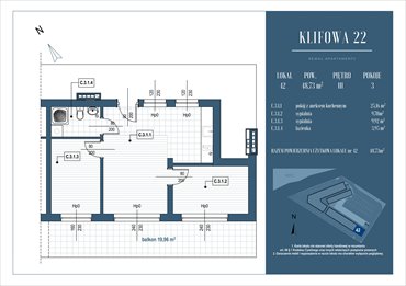 rzut mieszkanie na sprzedaż 49m2 mieszkanie Rewal, Ul. Klifowa 22